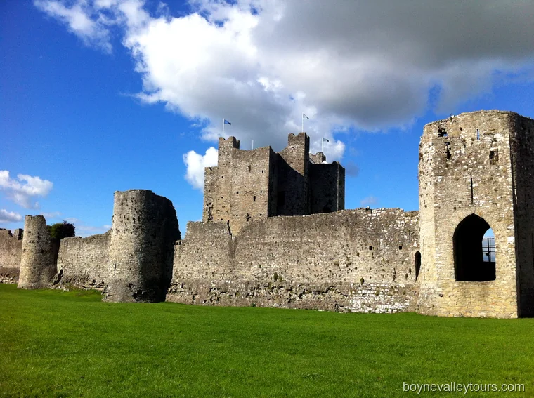 Curtain wall towers and the keep at Trim Castle.